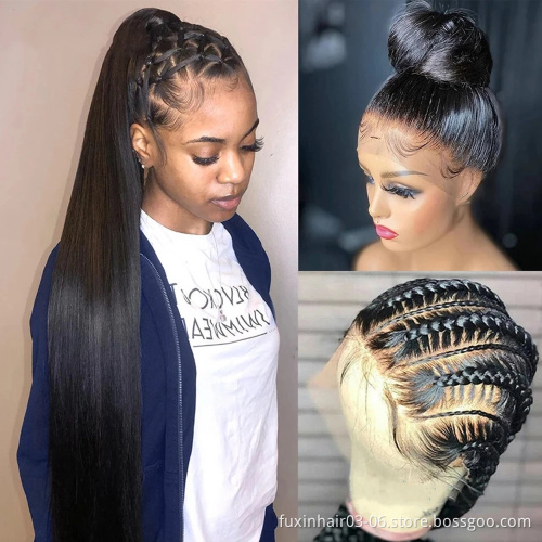 100% Virgin Human Hair 10a Wave Hd Front Lace Wig Straight Hair Brazilian Weave Grade 12a Full Lace Glueless Human Hair Wig